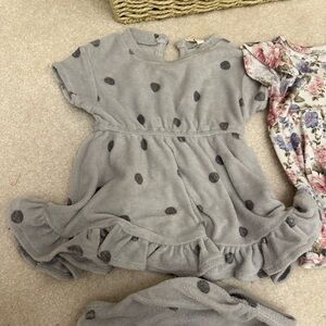 Quincy Mae Charcoal Dot Dress